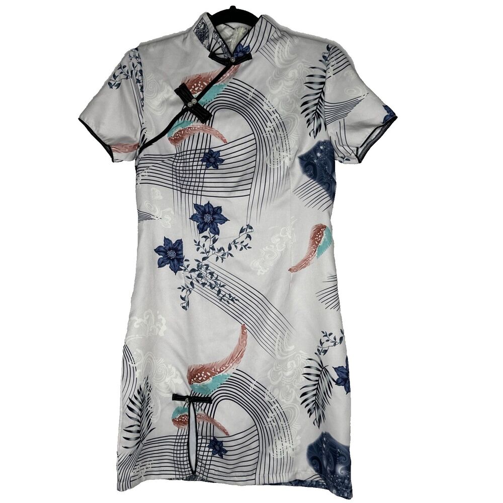 Women's Evening Cheongsam Dress Style Chinese Traditional Prom Medium White